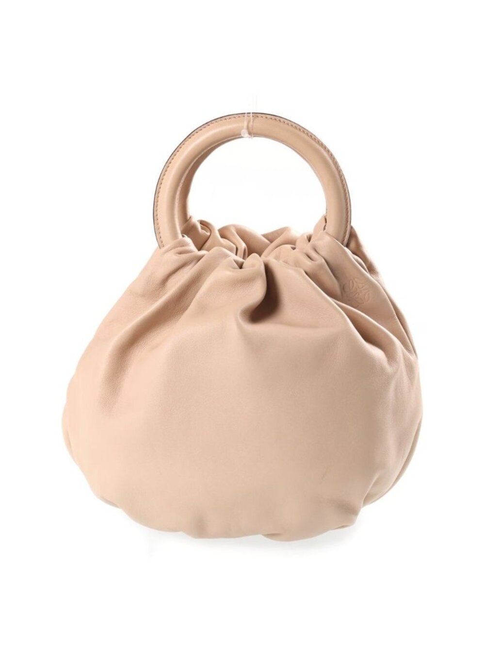 Loewe Bounce Anagram 2-Way Shoulder Bag Beige Leather Silver